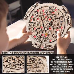 BTEC 3D Wooden Gear Maze Puzzle Kit DIY Marble Run Wood Model Building Set