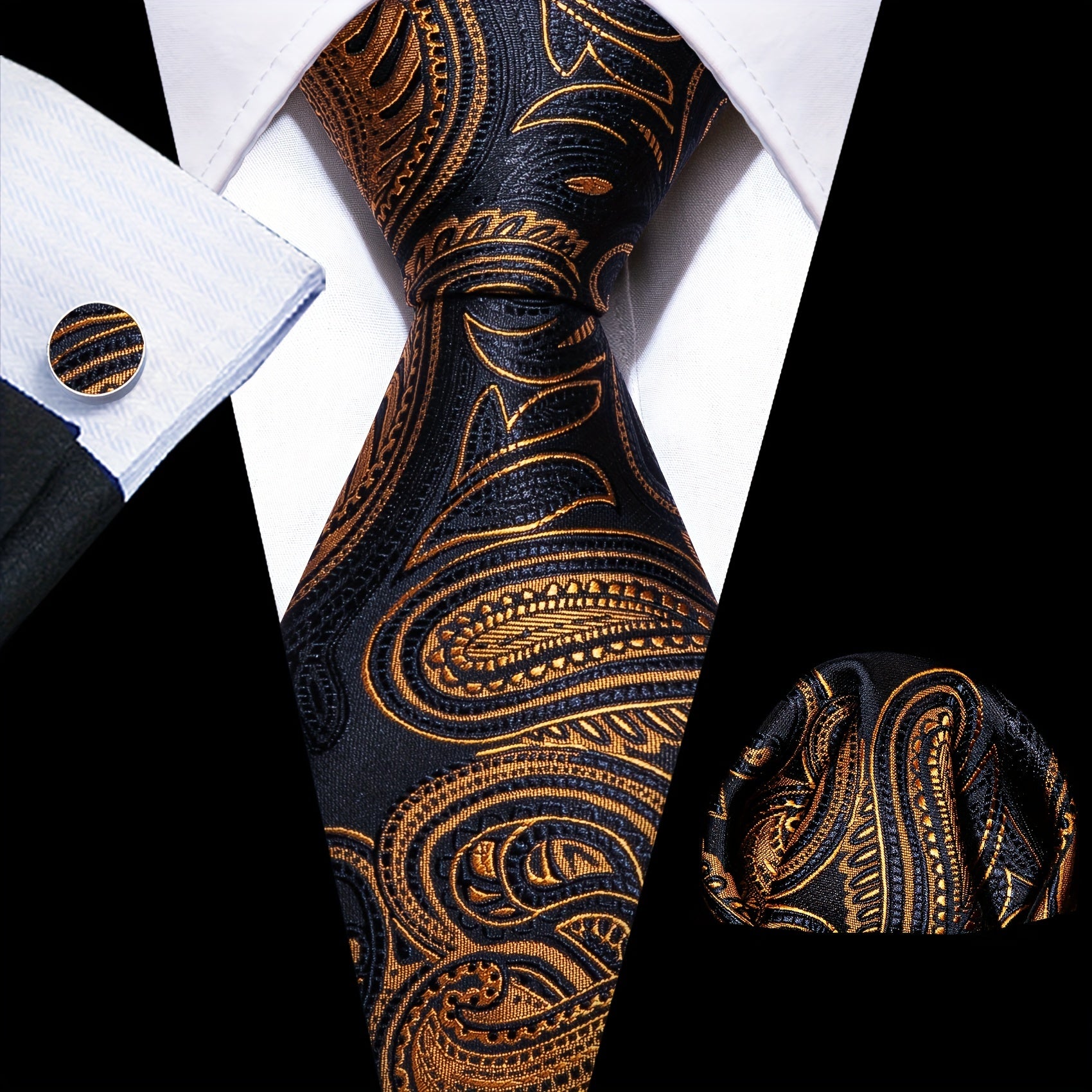 Men's Classic Jacquard Paisley Tie Set