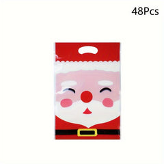 48pcs Christmas Candy Zipper Bags Santa Cookie Packaging