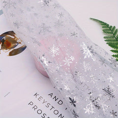 1 Yard Snowflake Tulle Rainbow Silvery Snow Star Fabric