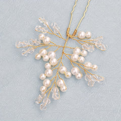 3pcs Faux Pearl Decor Braided Hair Pin Bridal Wedding Hair Accessory