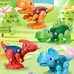 Kids Dinosaur Building Toy Set with Screws Educational Gift
