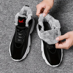 Men's Thermal Lace-Up Sneakers with Fuzzy Lining
