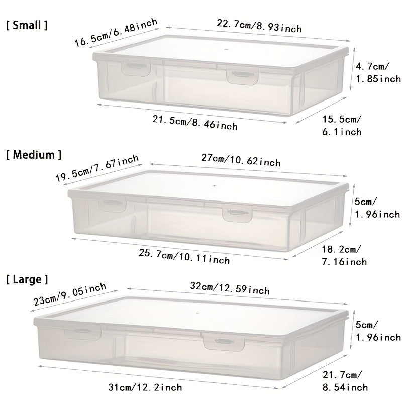 Large Capacity Transparent Office Document Storage Box