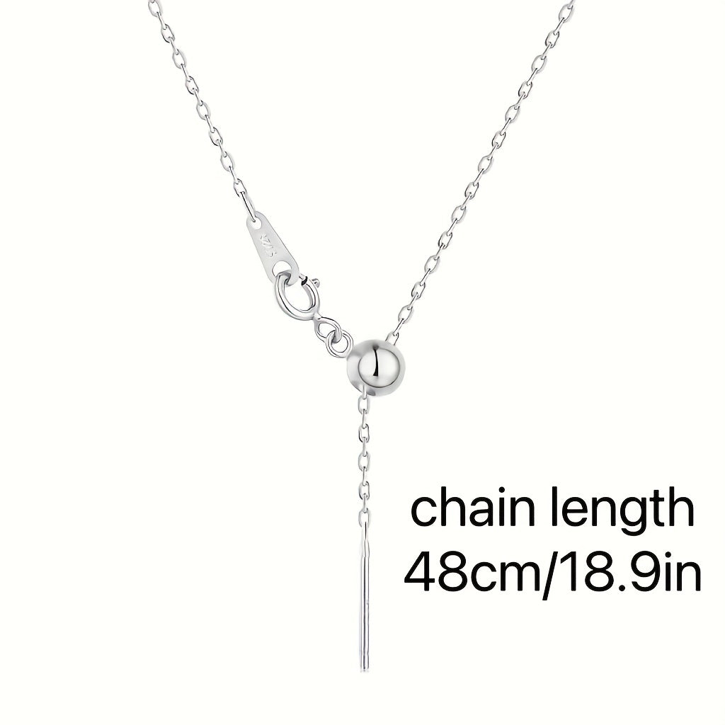 925 Sterling Silver Bead Necklace Chain Adjustable Heart Alphabet DIY
