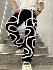 Men's Slim Fit Jeans with Fuzzy Rope Detail
