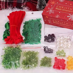 Christmas Beaded Ornament Kit 36pcs Snowman Tree Wreath Craft Party Holiday