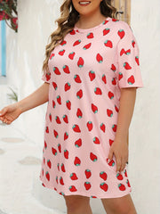 Nightdress Women's Plus Strawberry Print Comfort Nightdress
