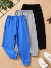 3pcs Boys Casual Comfortable Active Sweatpants Jogger Sports Pants