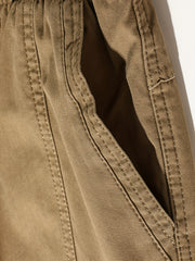 Men's Solid Casual Trousers with Zipper Pockets