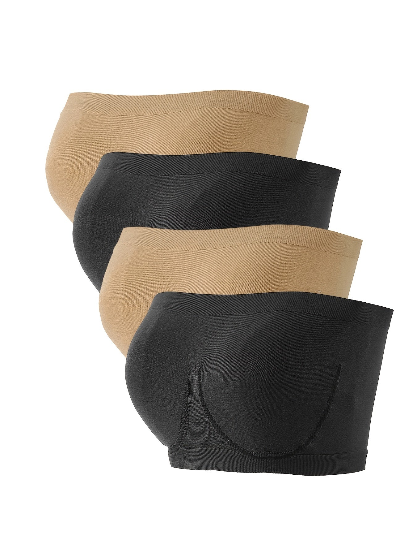 4 Pack Plus Size Tube Bra Set Women's Plus Strapless Bralette High Stretch