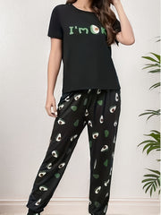 Avocado Lounge Set Short Sleeve Top & Long Pant Women's Sleepwear