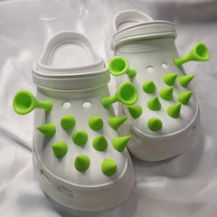 24pcs PVC Rivets and Ogre Ear Charms Set for Crocs Shoes DIY Decorations