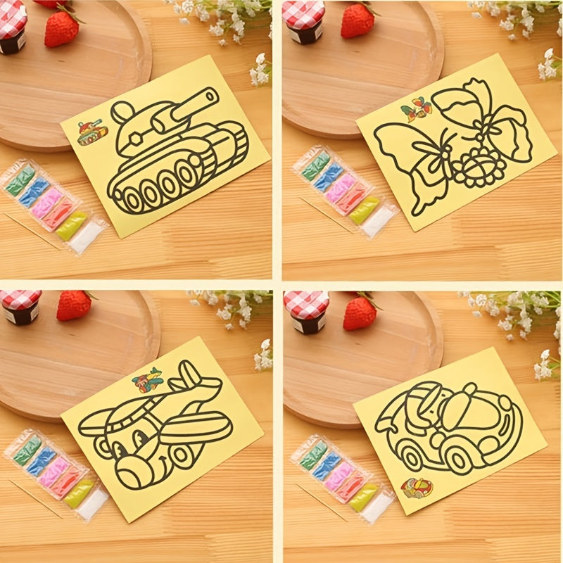 10pcs Sand Painting Set For Kids DIY Colorful Sand Making Educational Gift