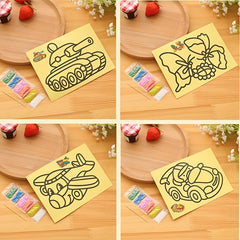 10pcs Sand Painting Set For Kids DIY Colorful Sand Making Educational Gift