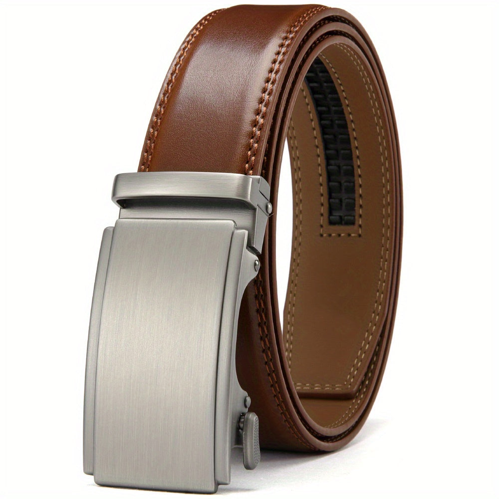 YOORAN Men's Ratchet Leather Belt 1.7" - Micro Adjustable Dress Belt