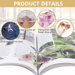 Dried Flower Resin Thumb Book Holder Transparent Flower Resin Book Opener