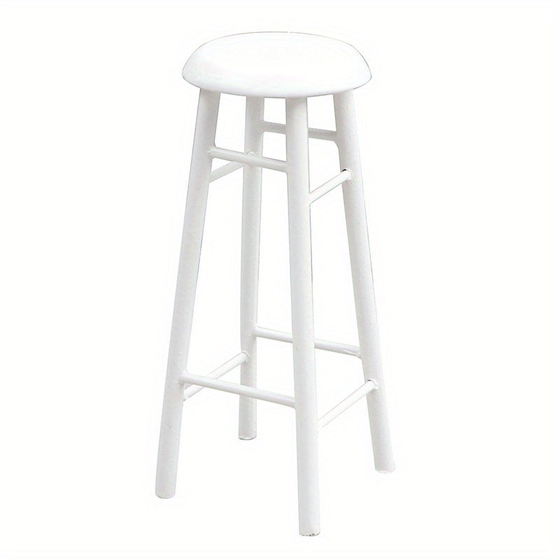 Dollhouse Furniture 4 Colorful High Stools Round Seats Compact Dollhouse Decor