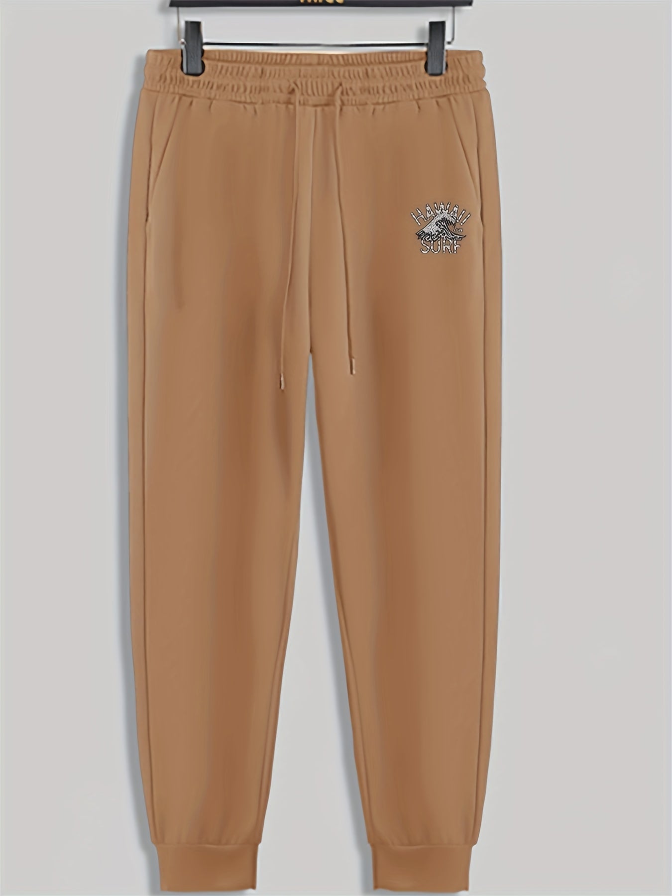 Mountain Capital Letters Print Men's Pants Drawstring Sweatpants
