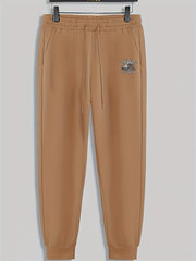Mountain Capital Letters Print Men's Pants Drawstring Sweatpants