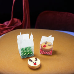 1:12 Scale Fawn Cake Model for Dollhouses Festive Glittery Bows Red Berr
