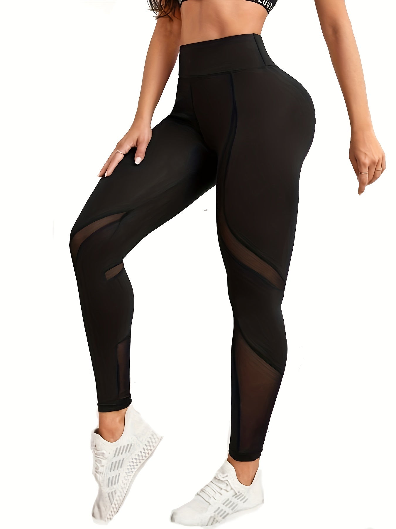 Hourglass Contrast Mesh High Waist Leggings