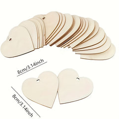 10pcs Love DIY Wooden Chips Blank Labels Heart Decor Rustic Wedding Decorations