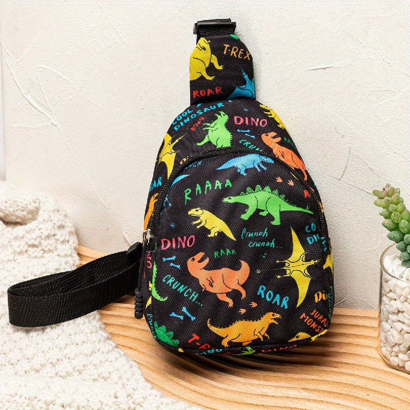 Dinosaur Pattern Boys Crossbody Small Chest Bag Outdoor Waist Travel Backpack