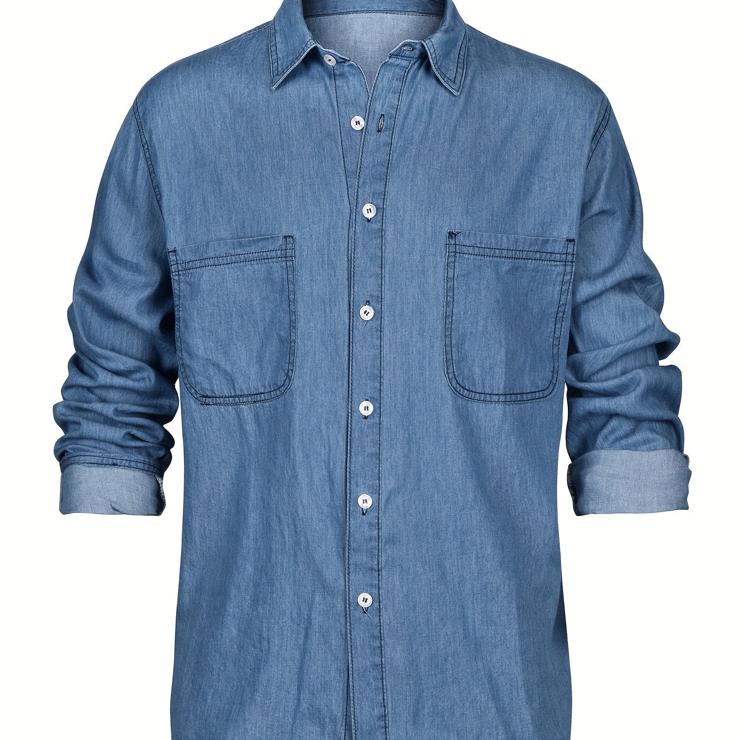 Men's Denim Shirt with Chest Pockets