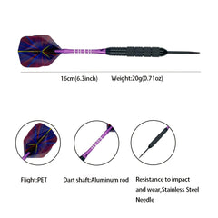 6pcs Professional Metal Tip Darts Set with Extras