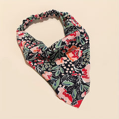 Vintage Flower Print Head Scarf Triangle Bandanas Hairband Headband
