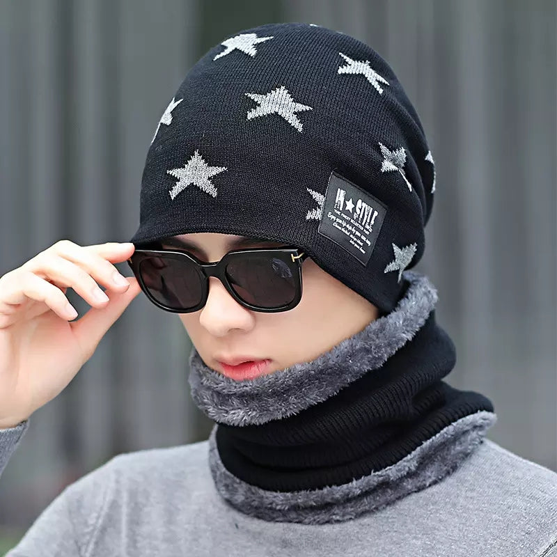 Youth Knitted Wool Hat Thick Warm Winter Cycling Hat