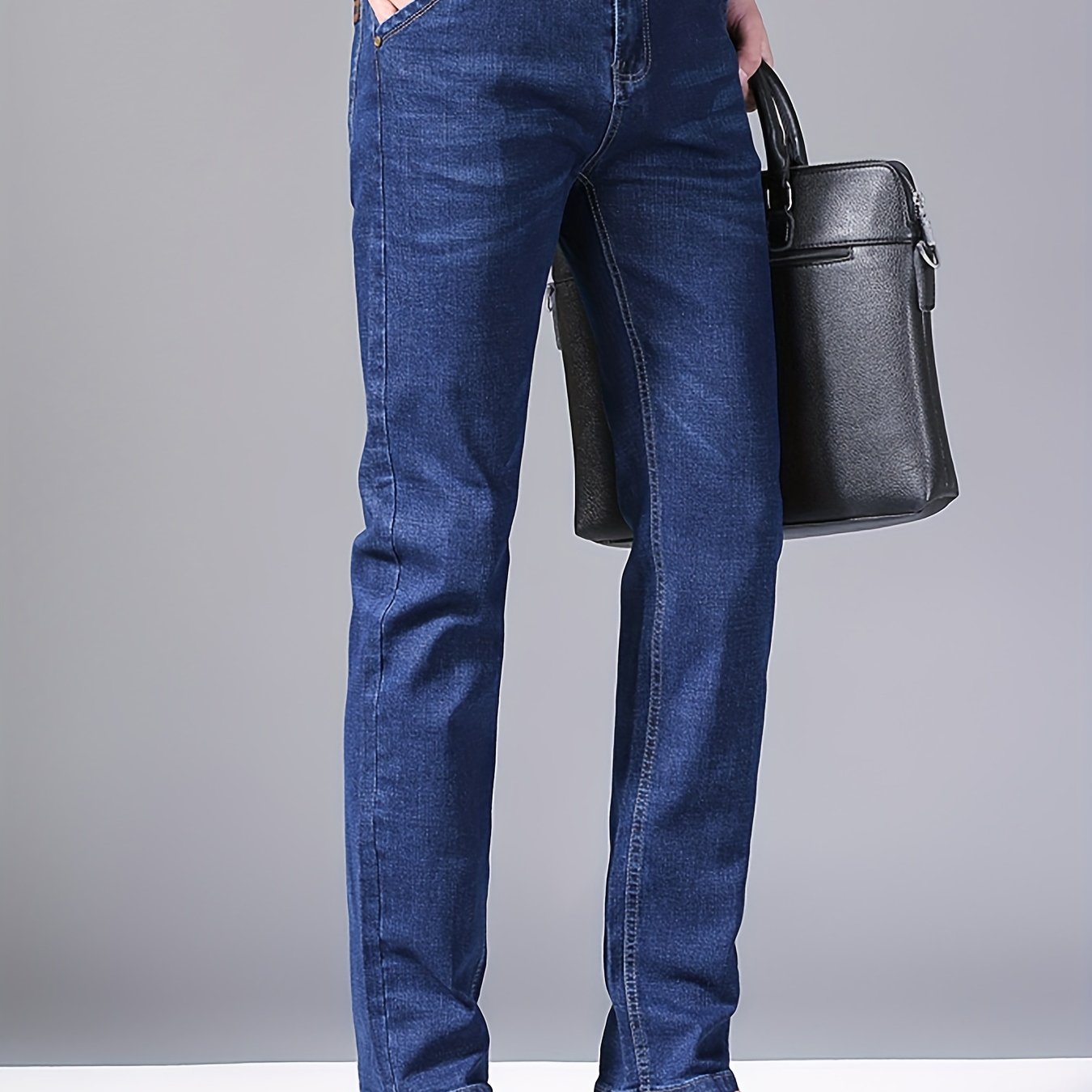 Men's Casual Street Style Straight Leg Denim Pants