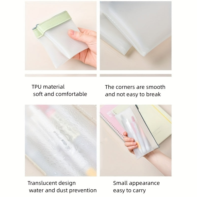 Frosted Pencil Case Transparent Large Capacity Stationery Bag