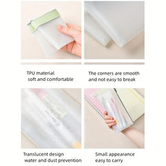 Frosted Pencil Case Transparent Large Capacity Stationery Bag