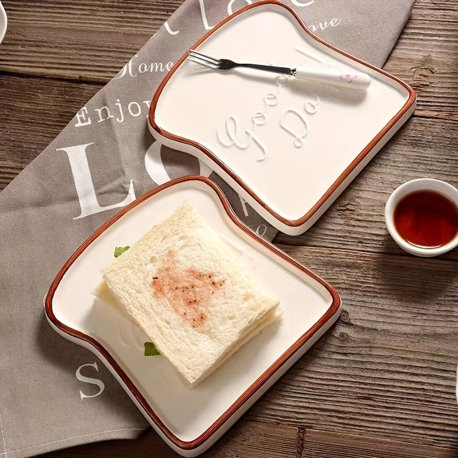 2 Pcs Ceramic Breakfast Plate Steak Pasta Sushi Dish