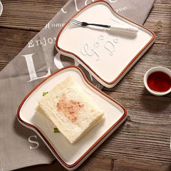2 Pcs Ceramic Breakfast Plate Steak Pasta Sushi Dish