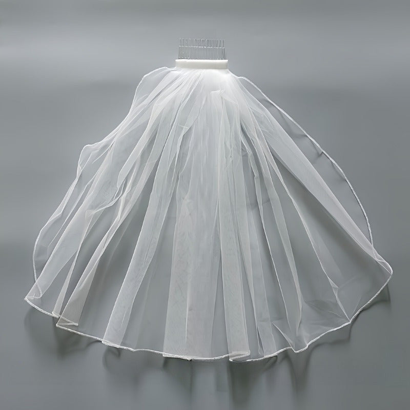 Short Bridal Veil Sheer Tulle Princess Style for Brides Weddings