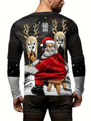 Christmas Santa Claus Print Men's Long Sleeve T-shirt