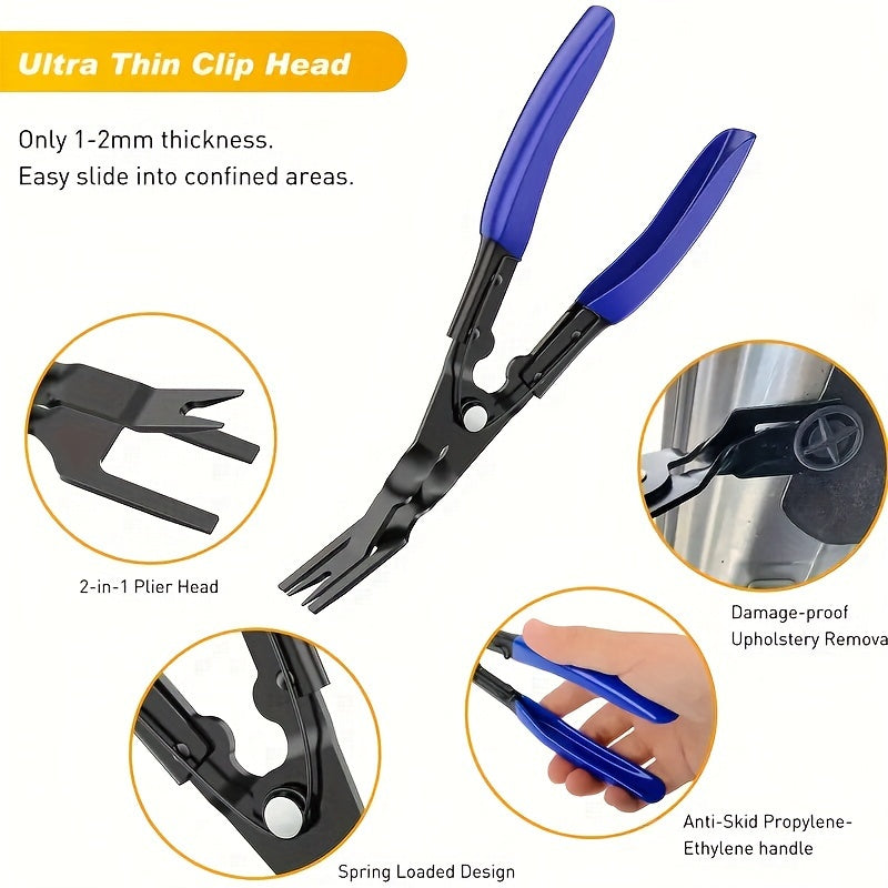 3pcs Car Clip Remover Tool Clip Pliers Set Fastener Removal Tool Auto Trim Remov