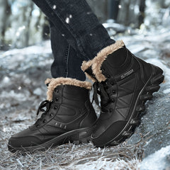 Men's Waterproof Warm Fleece Snow Boots Hiking Boots