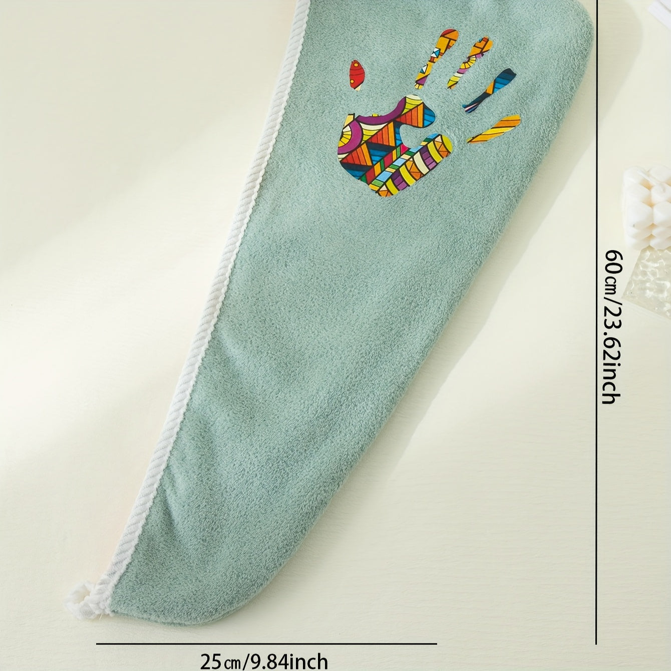 Colorful Palm Pattern Hair Drying Cap Water Absorbent Towel