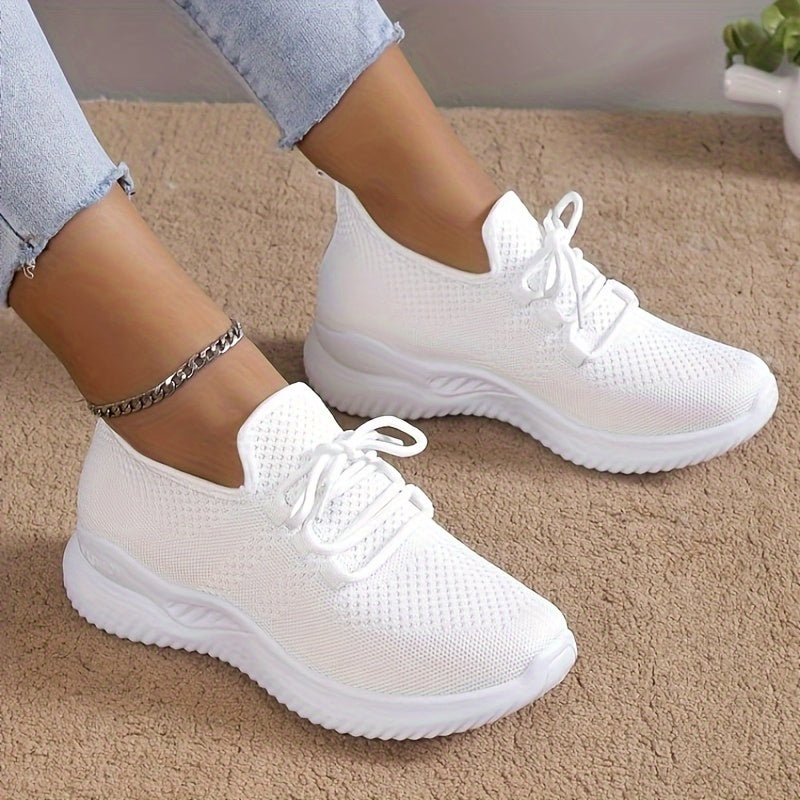 Women's Lightweight Running Shoes Lace up Breathable Mesh Sneakers