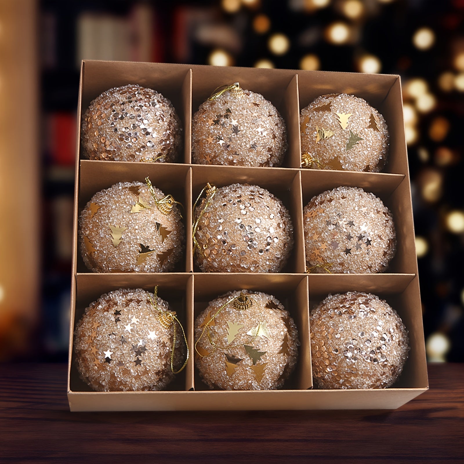 9pcs Shatterproof Christmas Tree Ball Decorations - Solid Style