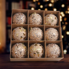 9pcs Shatterproof Christmas Tree Ball Decorations - Solid Style