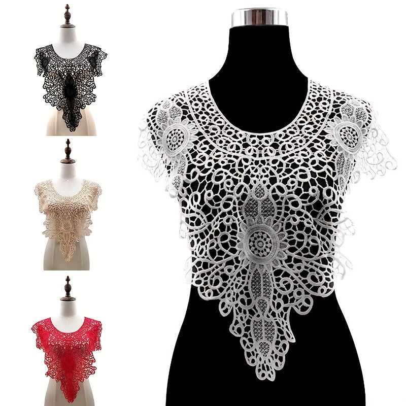 1pc Flower Embroidery Lace Fabric Trim Ribbon DIY Sewing Bridal Applique Collar