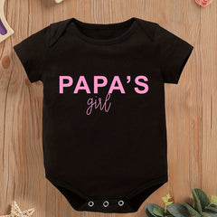 Baby Girls Casual Papa's Girl Short Sleeve Onesie Clothes