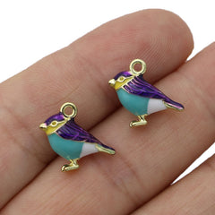 5Pcs 3D Birds Charm Pendant for Jewelry Making DIY Craft
