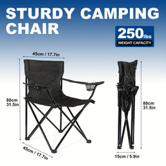 2pcs Portable Compact Chair for Outdoor Camping and Picnic