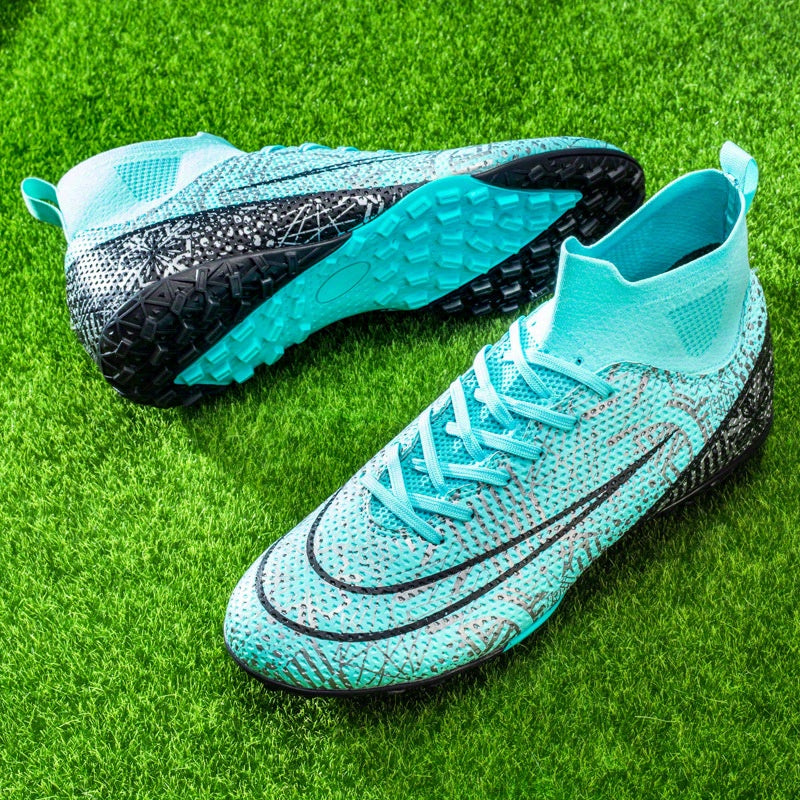 Unisex Turf Football Boots Anti Skid Lace Up Soccer Cleats